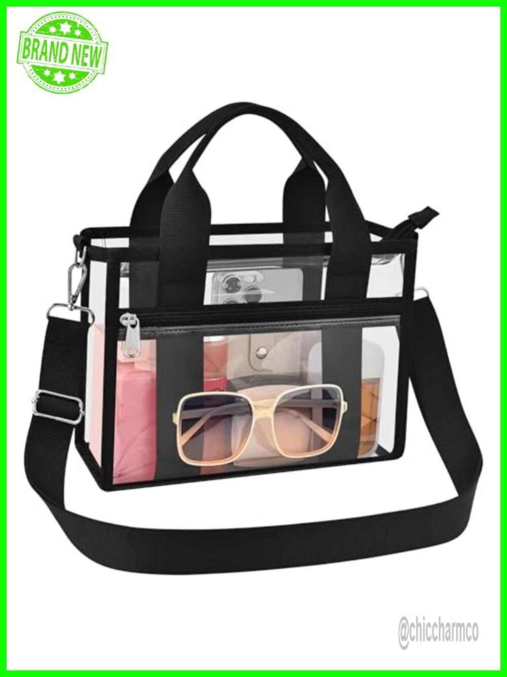 Clear Tote Bag Stadium Approved PVC Crossbody Messenger Purse